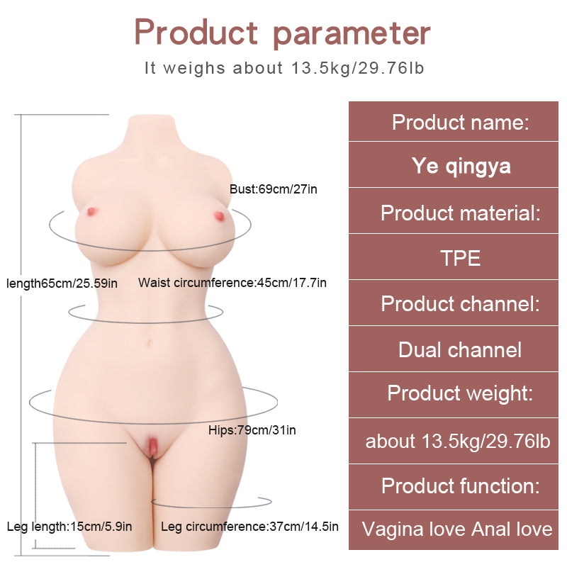 29LB BBW Torso Sex Doll Male Masturbator with Perkey Boobs and Fat Butt, 3 in 1 Adult Male Sex Toys Love Doll, Large Male Masturbator Doll Pocket Pussy Ass Toy for Men Masturbation, Massaging your cock inside her pussy for Orgasm