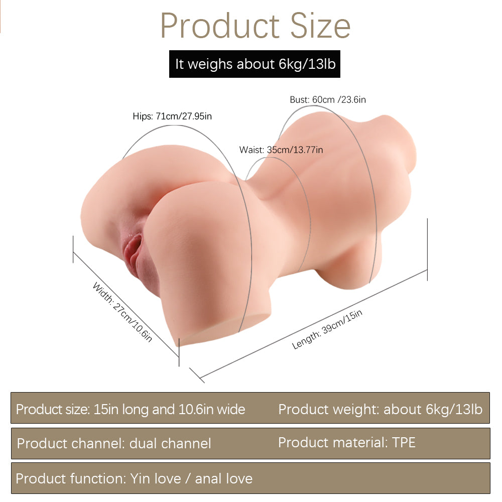 Male Masturbator Sex Doll for Men, Female Sex Doll Torso Love Doll with Realistic Boobs Vagina Anus,Lifelike Pocket Pussy Sex Dolls Torso Doll for Male Realistic Sex, Man Masturbationg Orgasm Sex Toy 13.2Lb (6Kg)
