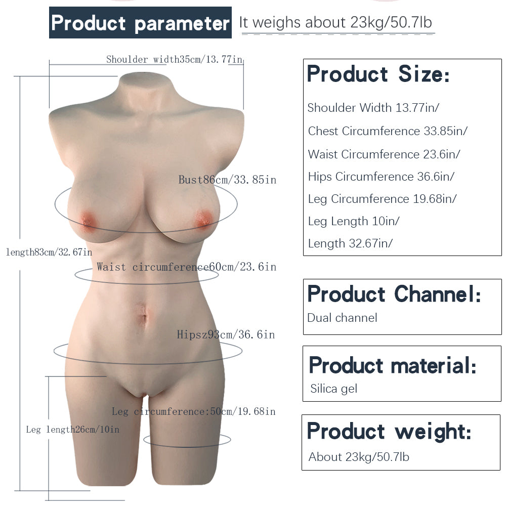 Sex big Tits Cute Teens with Big Boobs,50 LB Life Size Sex Doll for Men - Female Sex Dolls Torso with Super Big Boobs & 3D Buttocks, Realistic Sex Doll for Breasts, Vaginal, Anal Sex